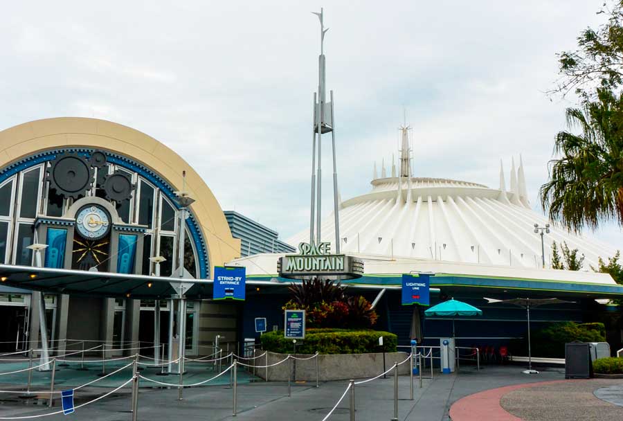 View of the entrance to Space Mountain