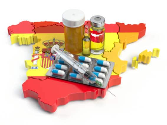 A Map of Spain with medicine