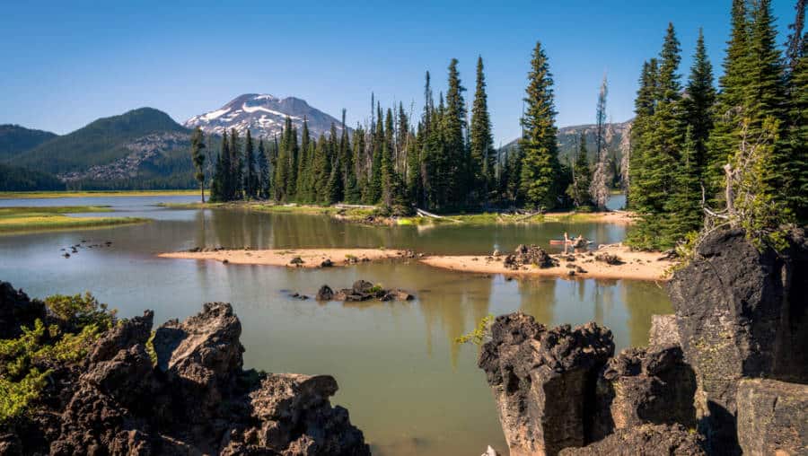 Clear blue sky over the Sparks Lake