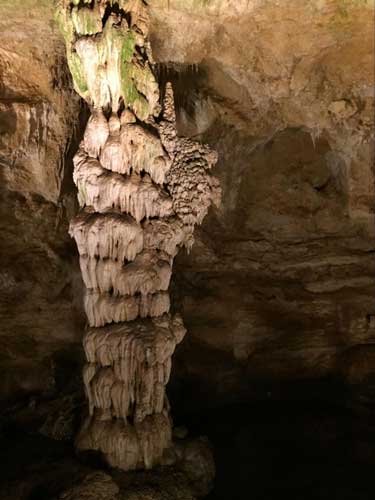 View of a speleothem inside Carlsbad Caverns National Park