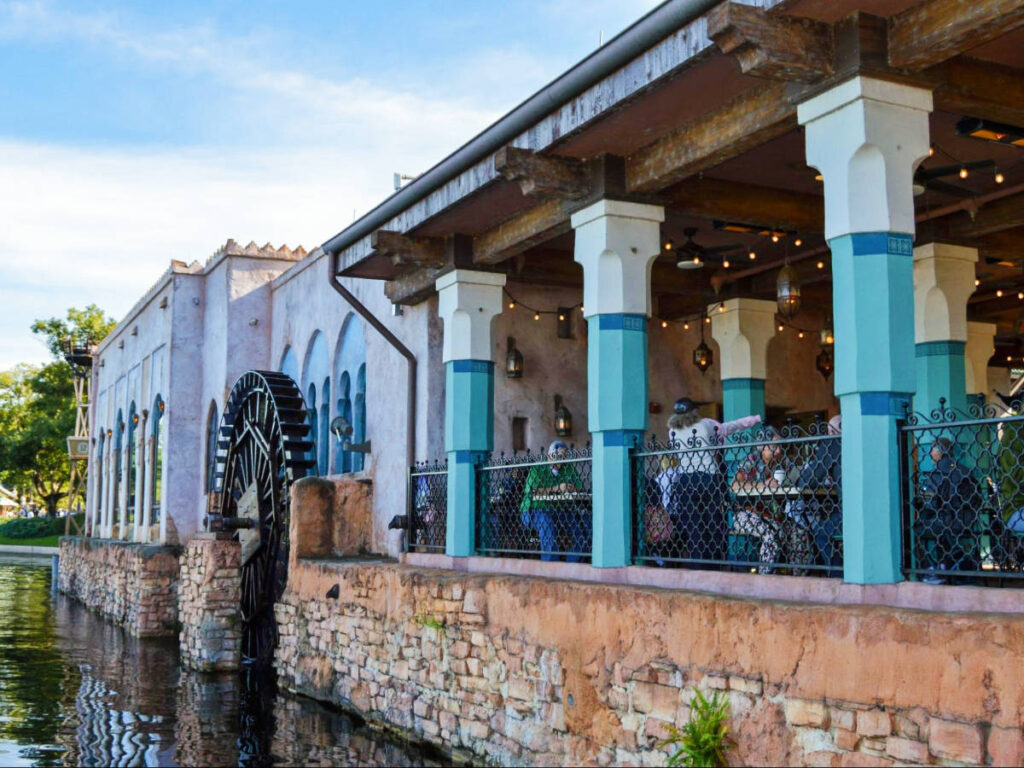View from the outdoor dining area in Spice Road Table