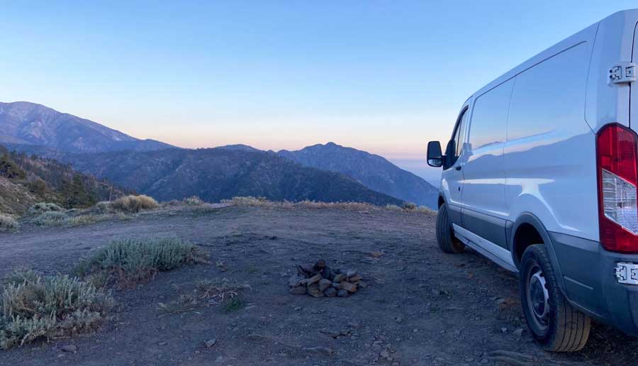 A Sprinter Vans parked during a road trip