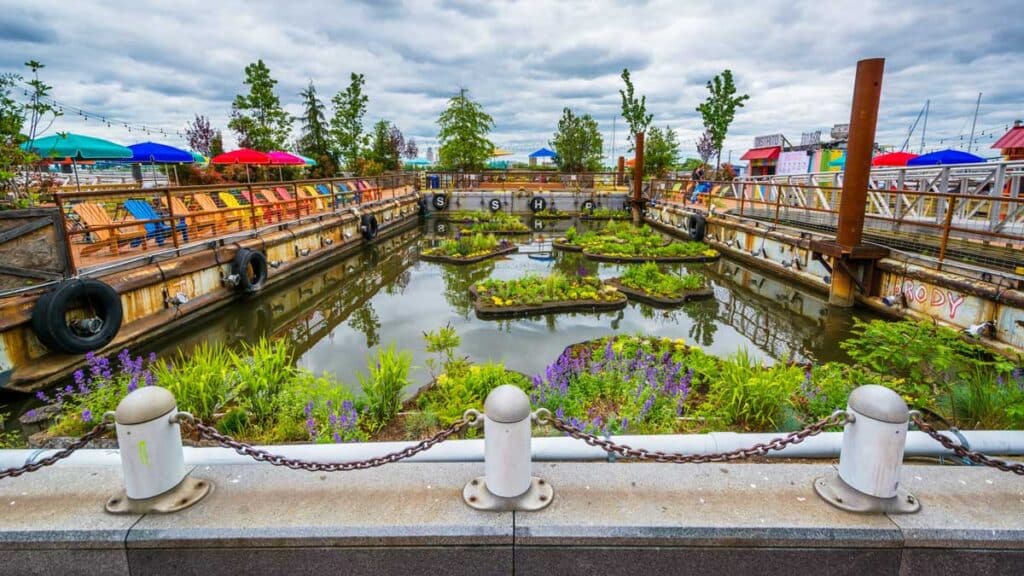 View at the Spruce Street Harbor Park in Philadelphia
