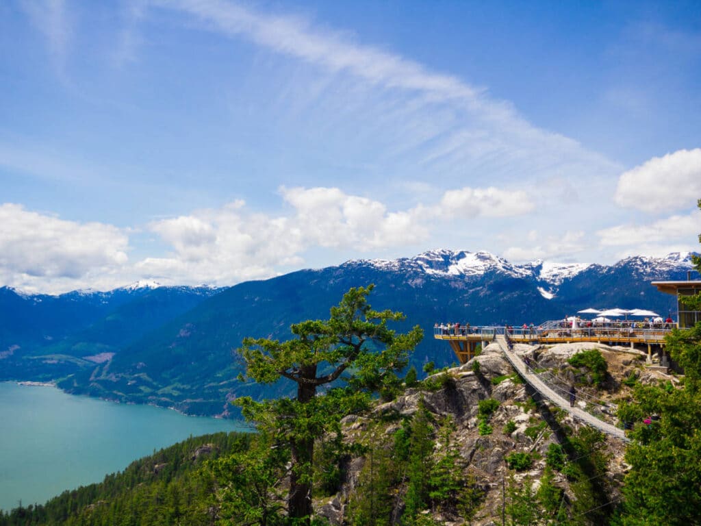 Scenic view at the top of Sea to Sky Gondola