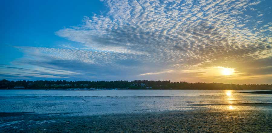View from the Squaxin Park during sunset