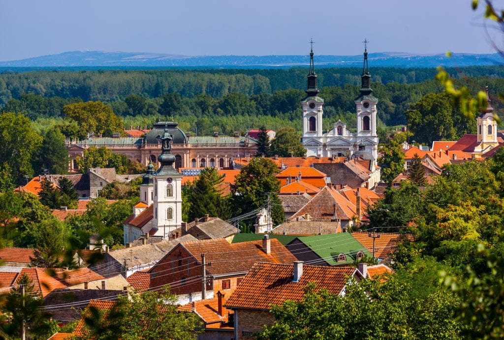 Aerial view of Sremski Karlovci Old Town