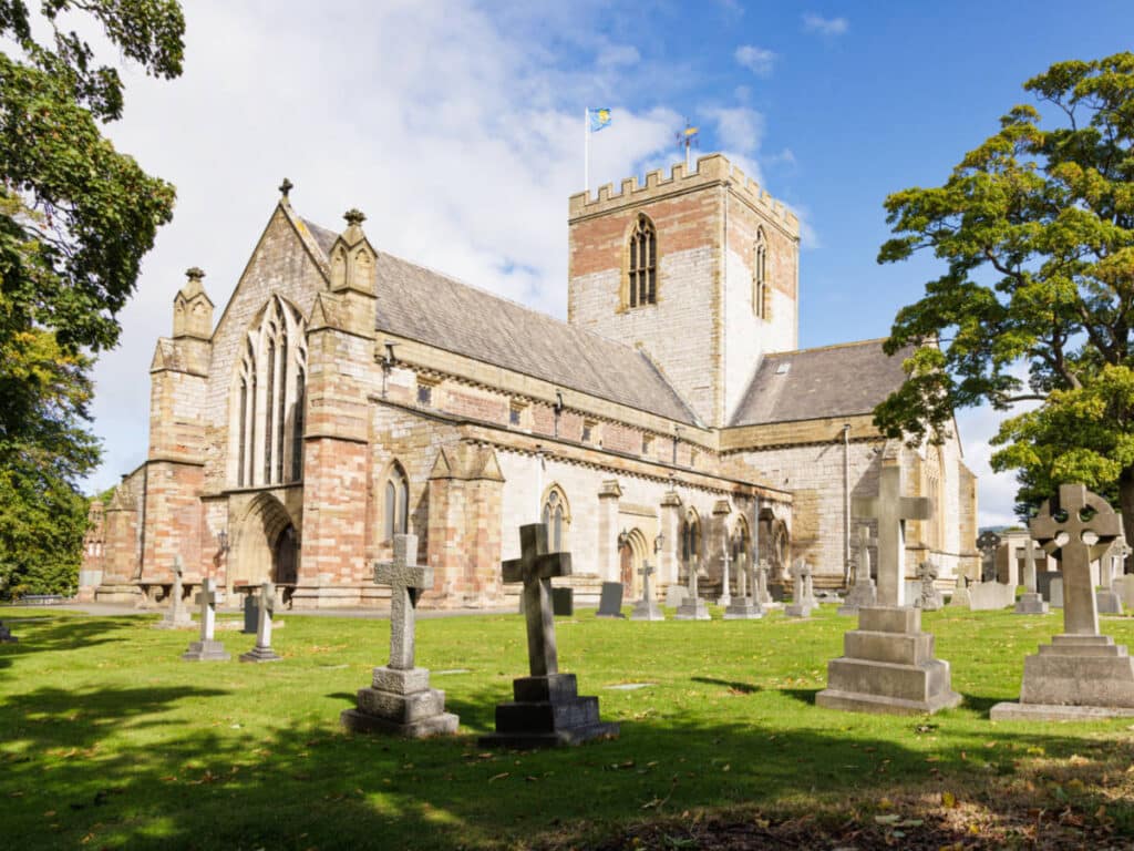 Magnificent exterior view of the St Asaph Cathedral