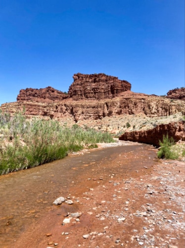 Scenic view of the rock formations and the shallow part of the river