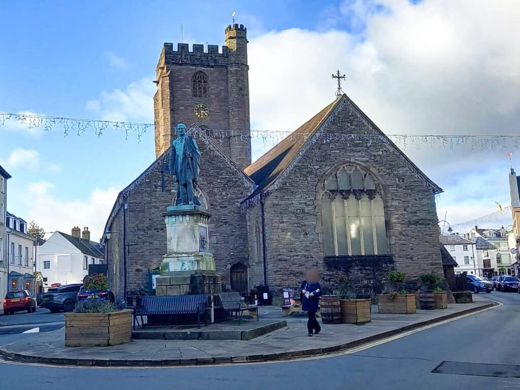 A woman standing outside the St Mary’s Church