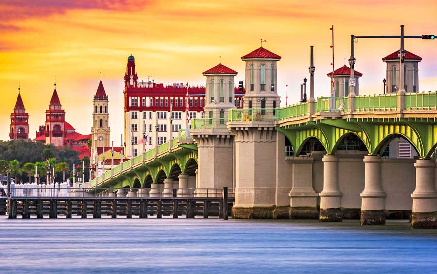 Colorful sky above St. Augustine during sunset