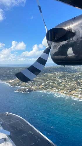 View of St. Croix from a seaplane