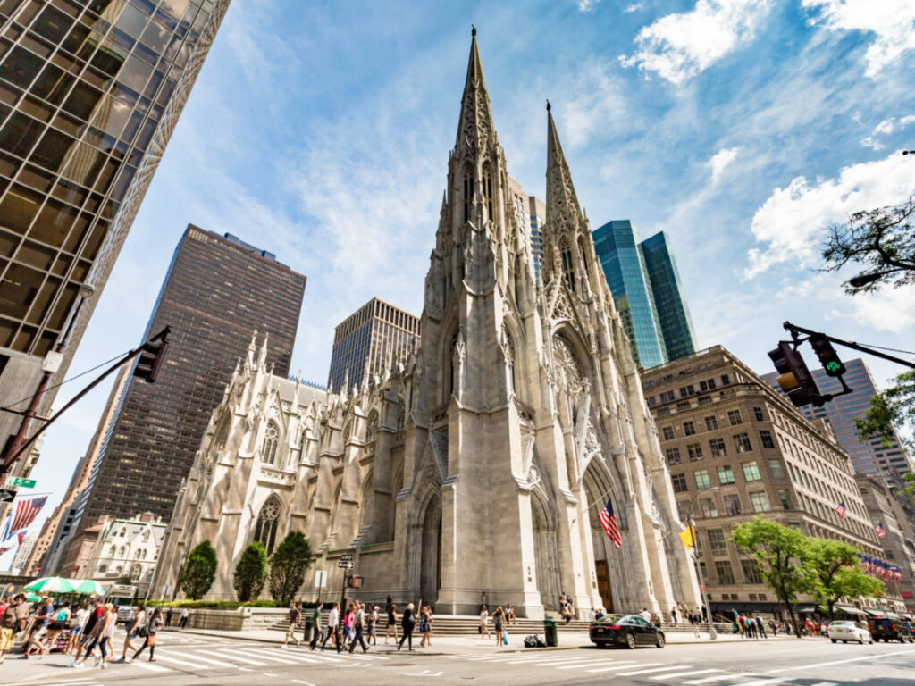 View of the St. Patrick’s Cathedral from across the street
