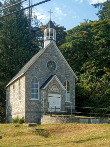 Outside view of St. Paul’s stone church