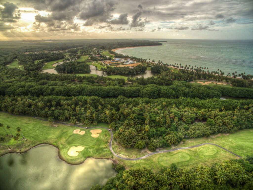 Aerial view over the St. Regis Bahia Beach Resort