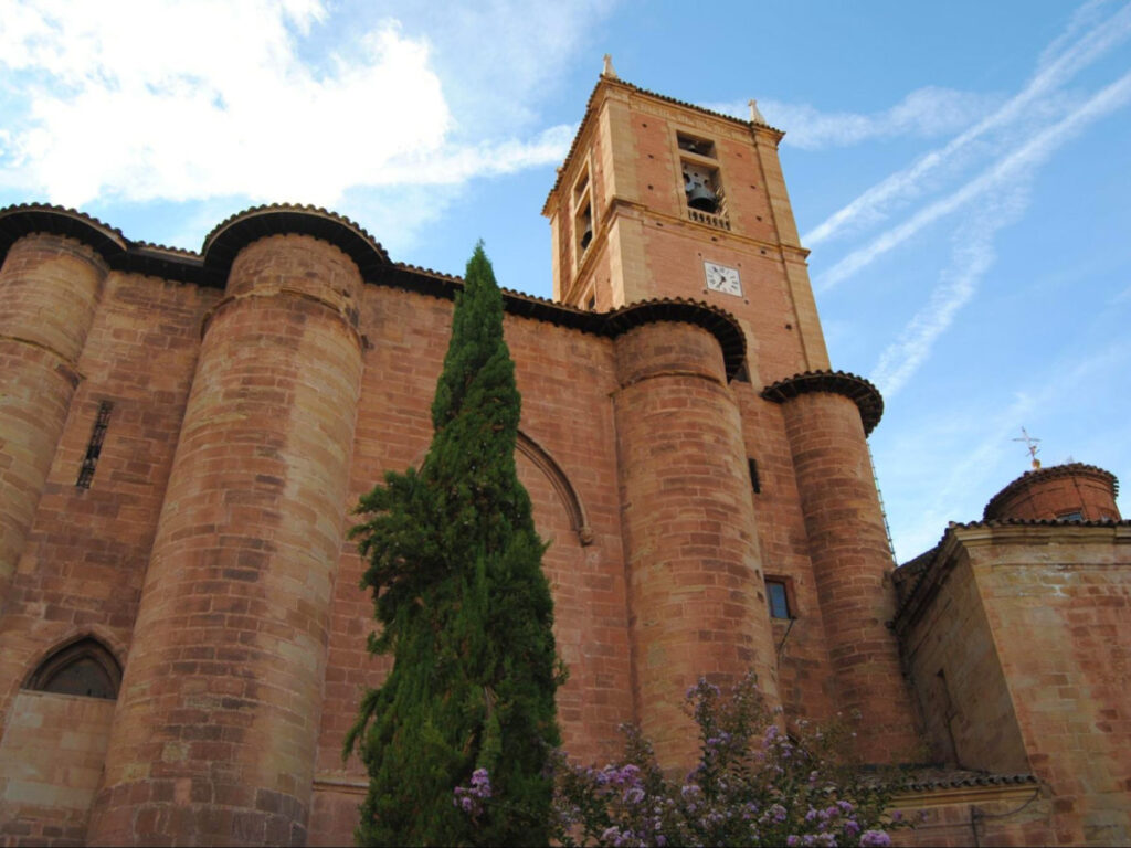 Outside view of Sta. Maria la Real in Nájera seen from below