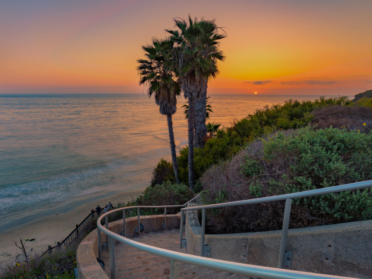 View from the staircase down to Swami’s Beach