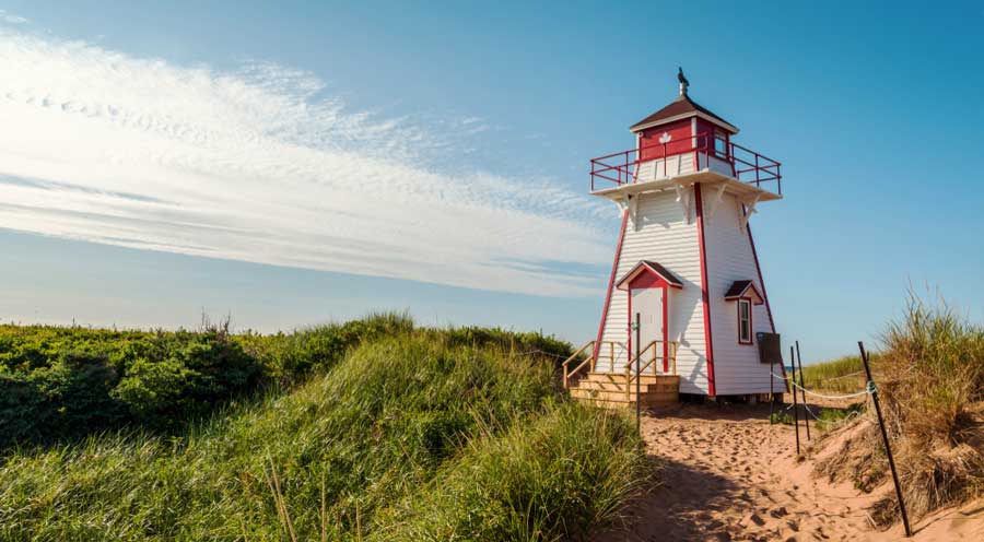 View of a lighthouse in Stanhope Beach