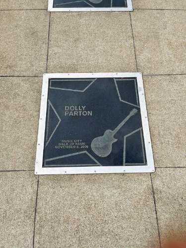 View of the Dolly Parton’s star at the Music City Walk of Fame