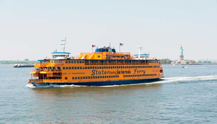 A Staten Island Ferry in the water of New York City
