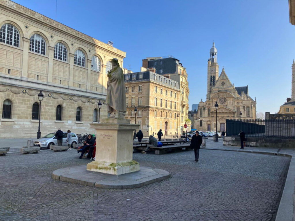 View of the Statue of writer Corneille