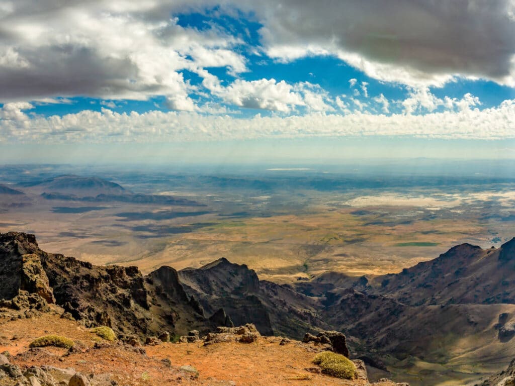 Overlooking view at the summit of Steens Mountain