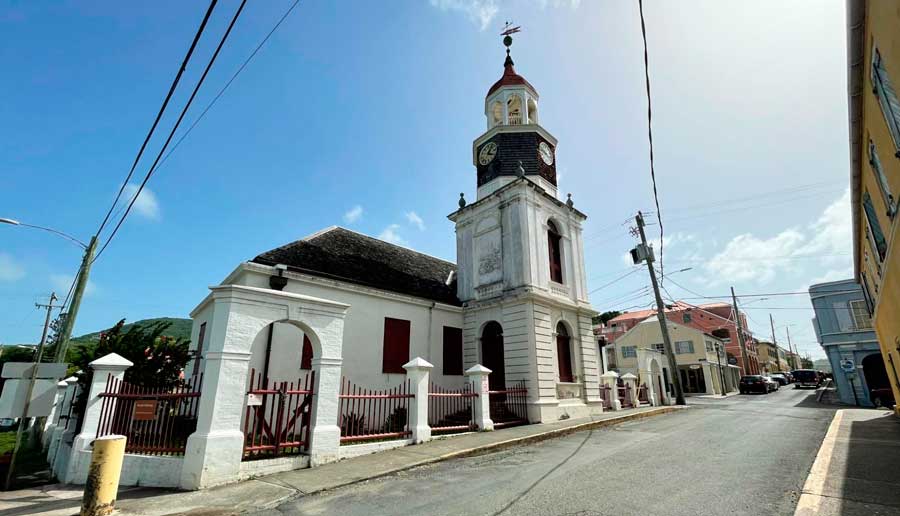 The Steeple Building under the clear blue sky