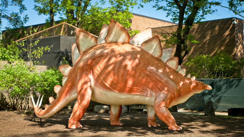 The "Steggy", stegosaurus sculpture outside Cleveland Museum of Natural History