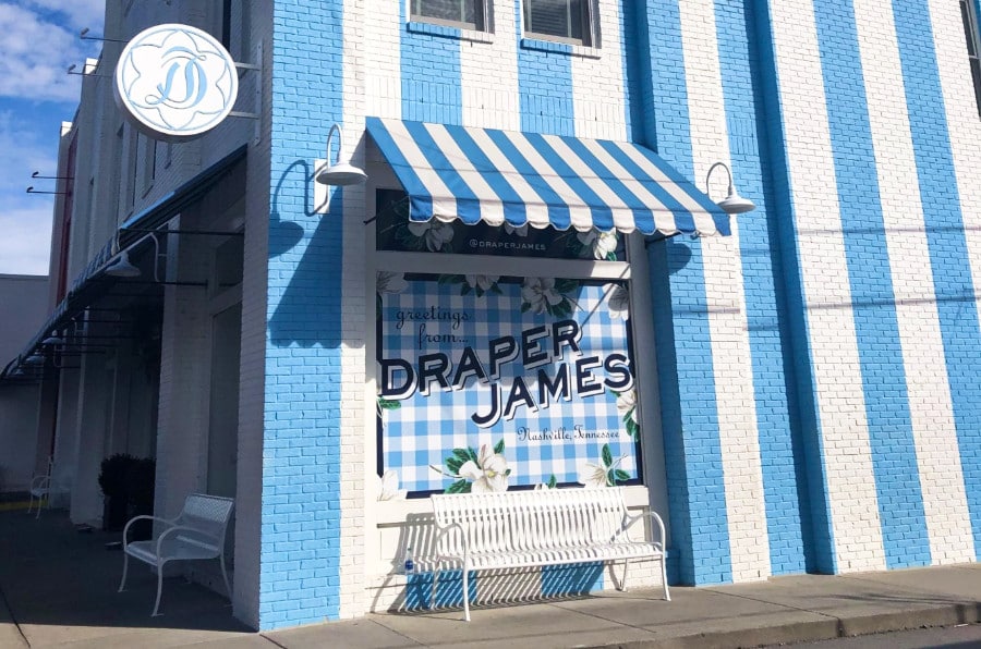 Blue and white themed store at the 12 South of Nashville