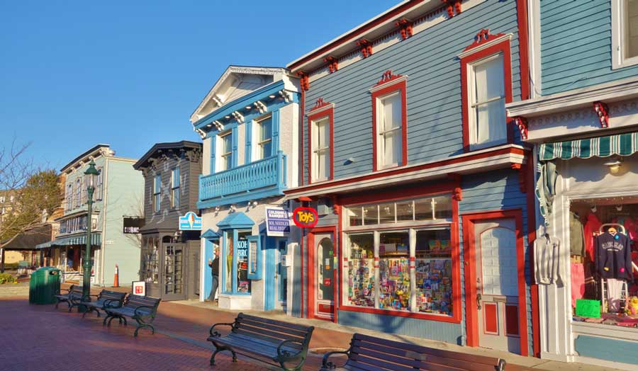 Colorful local stores in Cape May