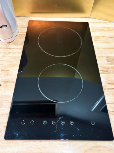 The stovetop inside the studio