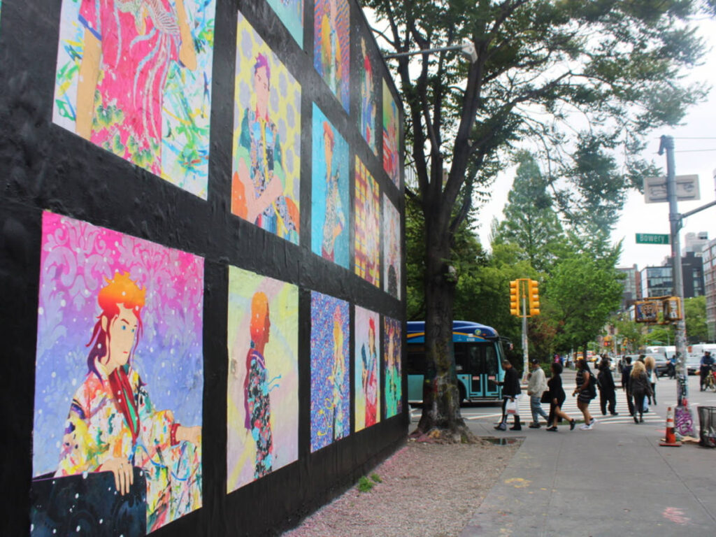 Street art on display along Bowery Street