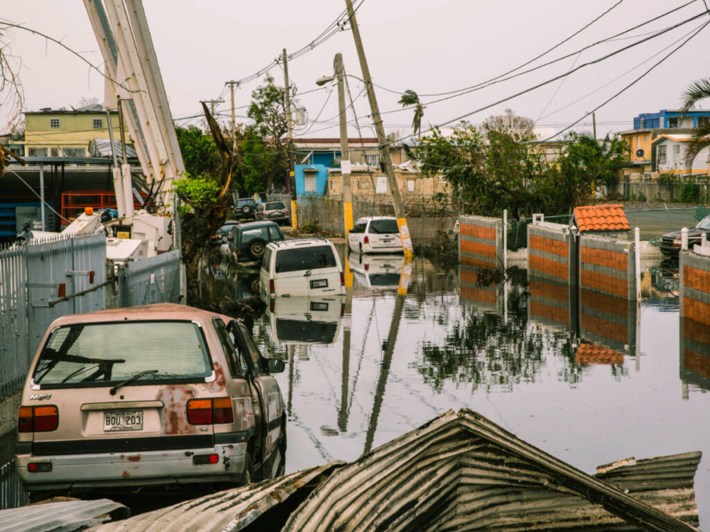 Flooded Streets in the Ocean Park sector of San Juan weeks after Hurricane María devastated the entire island of Puerto Rico