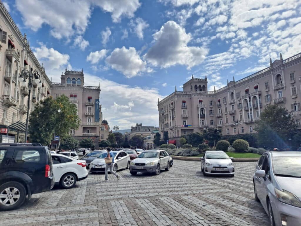 People crossing the street in Tbilisi