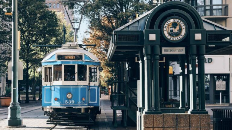 View of the main street trolley at the Jefferson Station