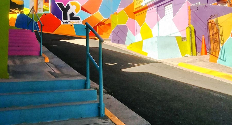 View of a colorful street in Puerto Rico