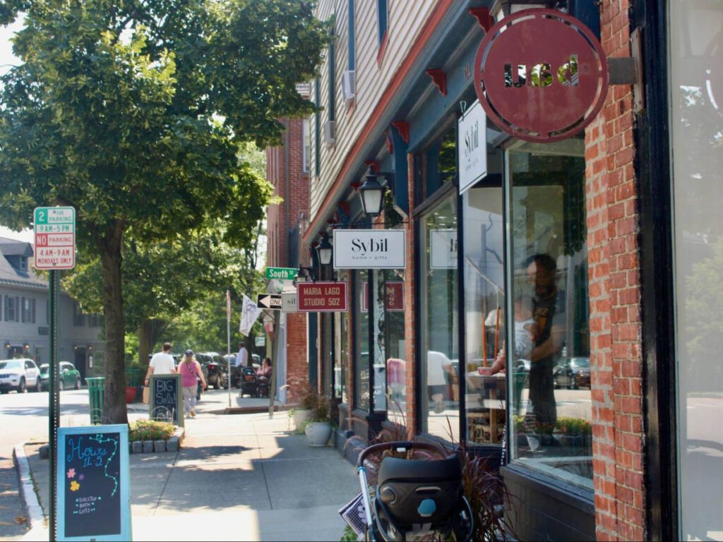 View of the shops along a street in Beacon