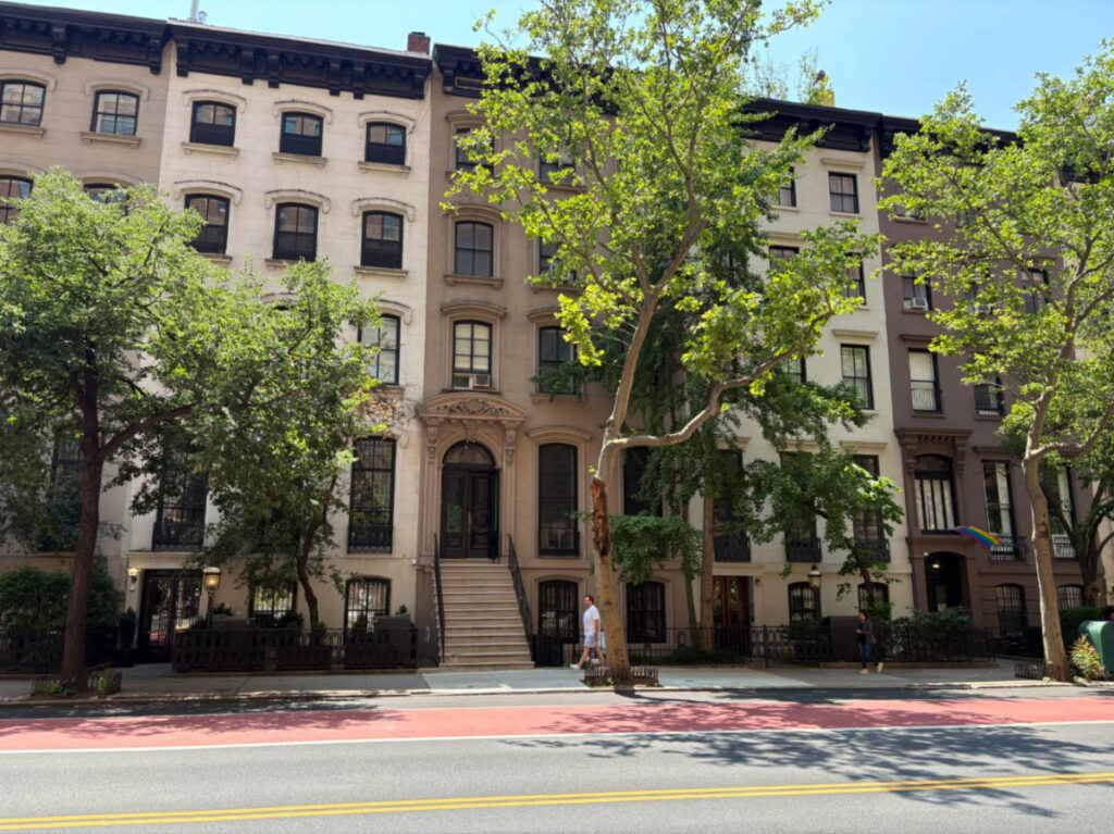 View of the brownstones along the streets of Chelsea