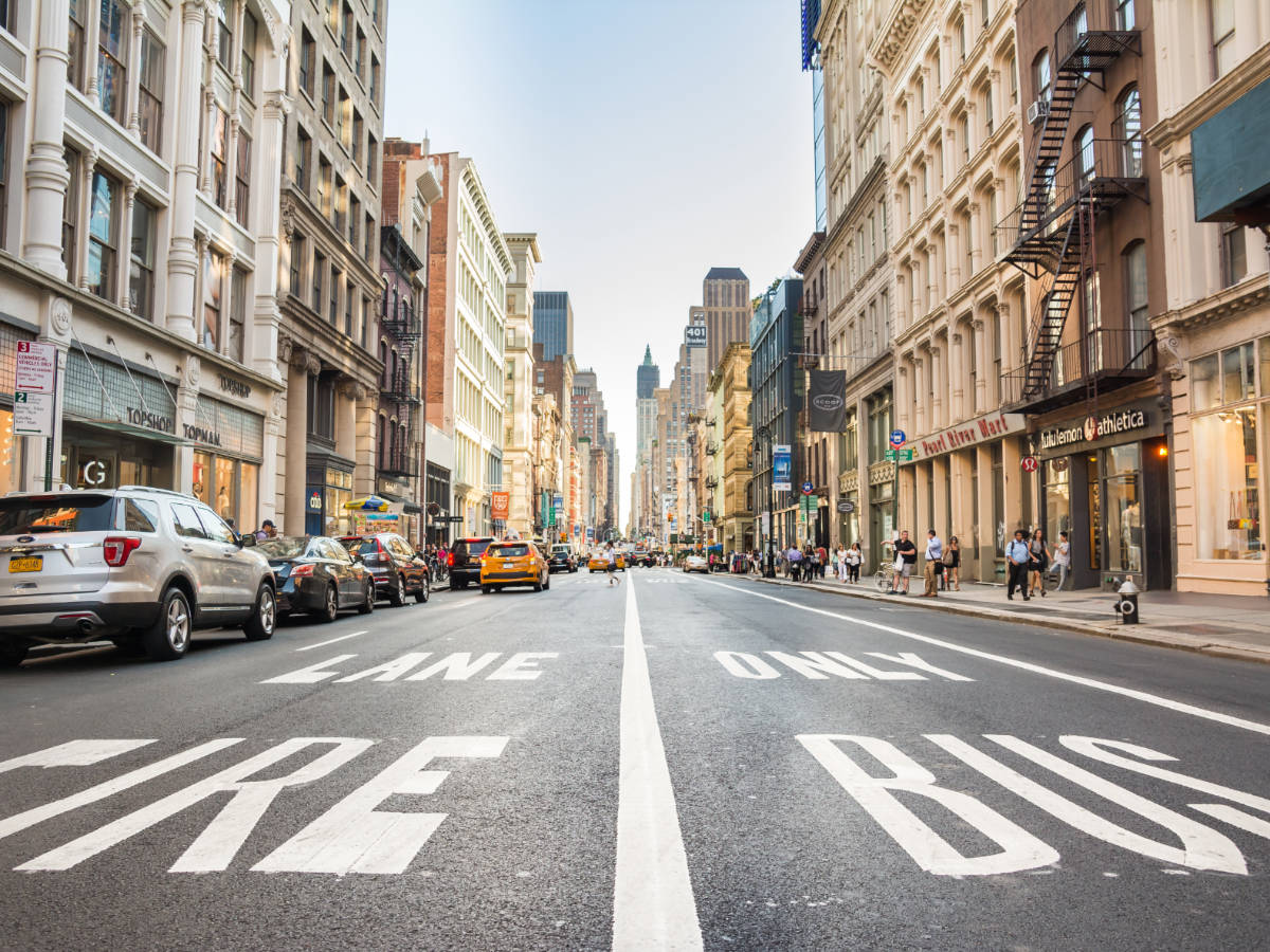 View of a street in SoHo in New York City