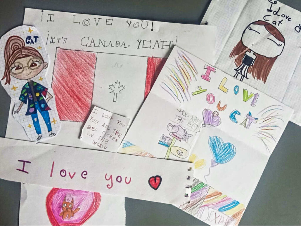 The artwork of the students