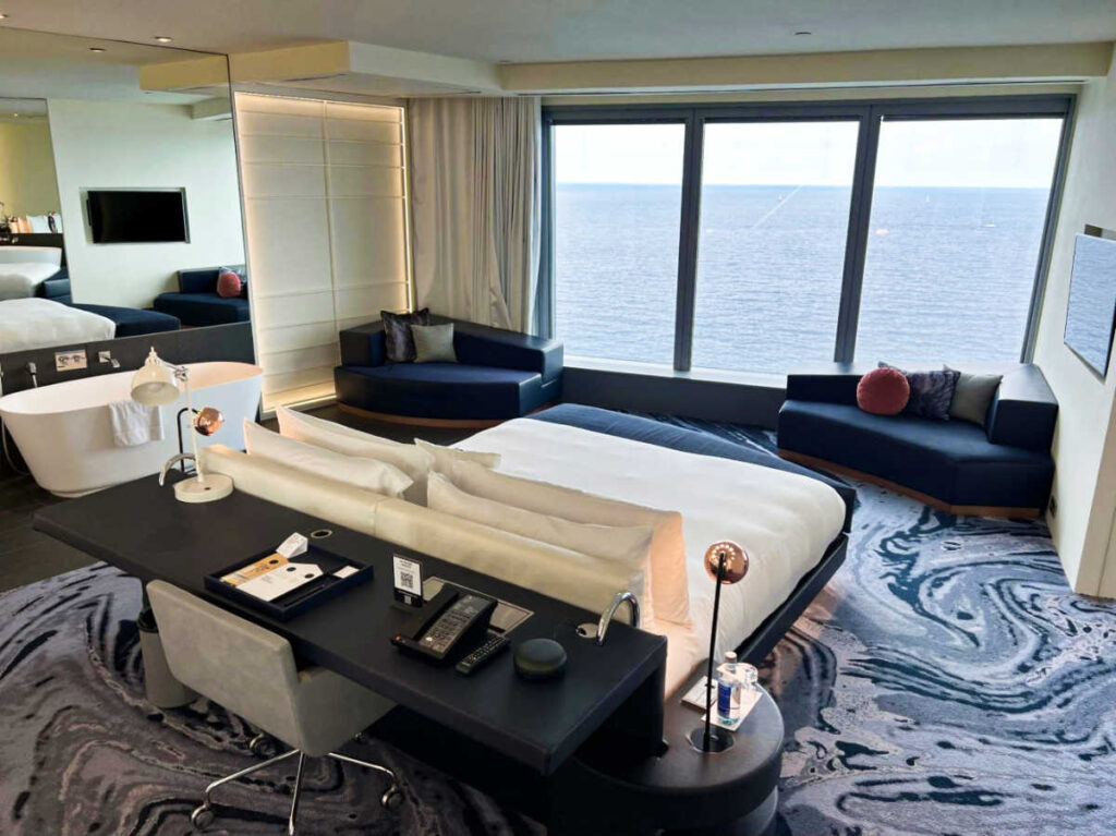 Interior view of the stylish suite of W Barcelona