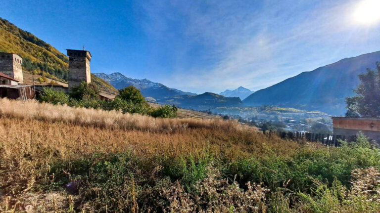 Picturesque view of the landscape and mountain views from Mestia