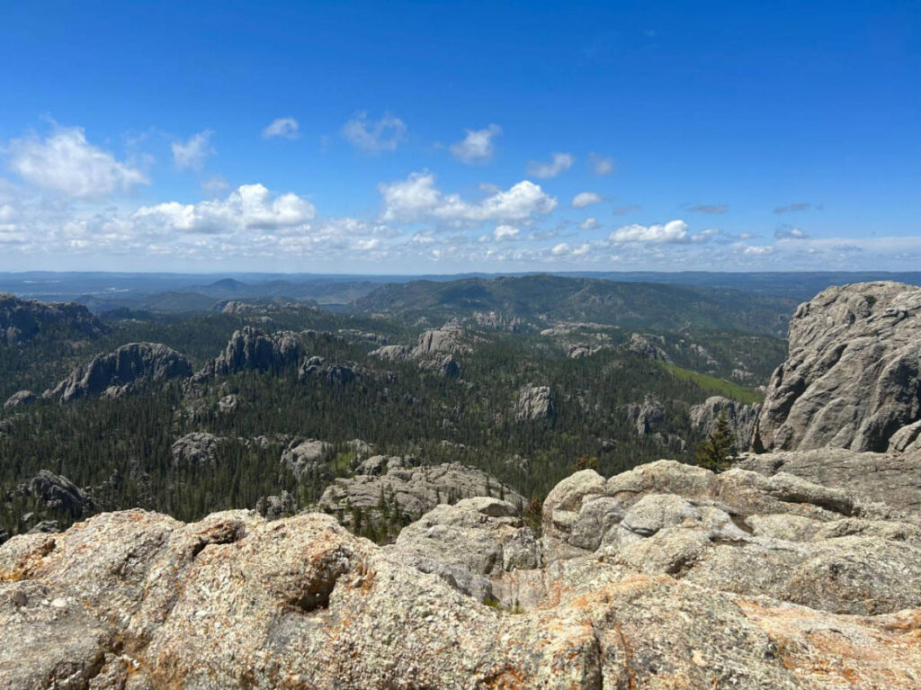 Overlooking view from the summit of Black Elk Peak