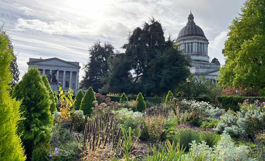 View of the Washington State Capitol Building from the Sunken Garden