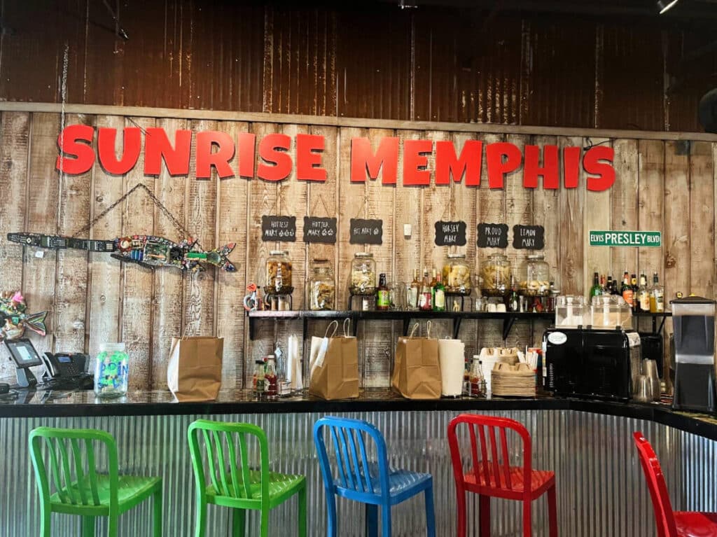 Bar counter inside the Sunrise Memphis