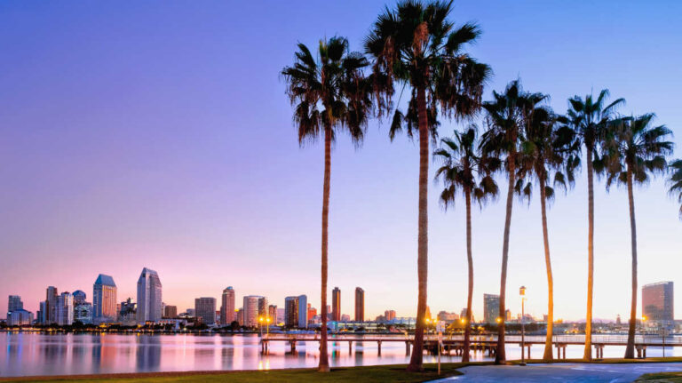 Picturesque sunrise view over the Coronado Island