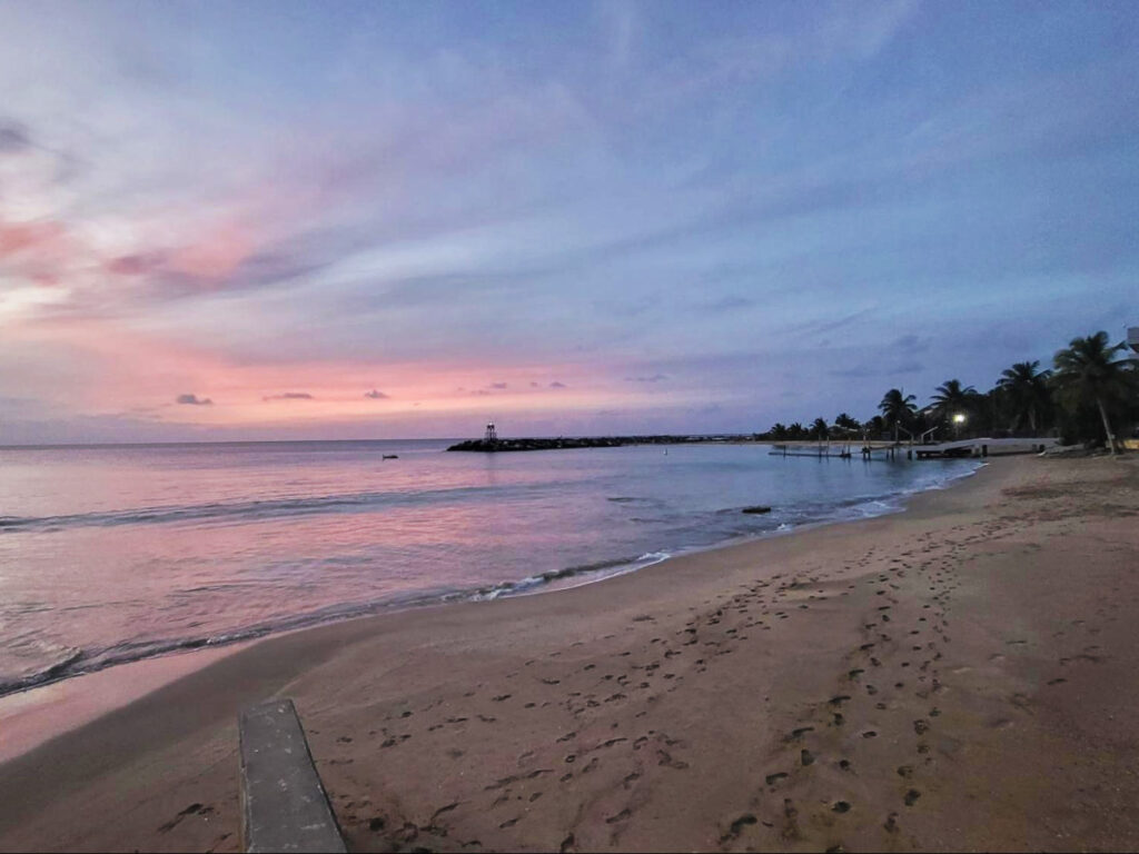 Scenic sunset beach view from the shoreline