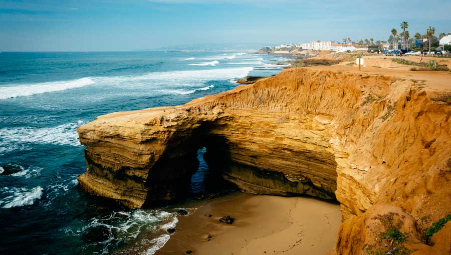 A cave on the shoreline of Sunset Cliffs