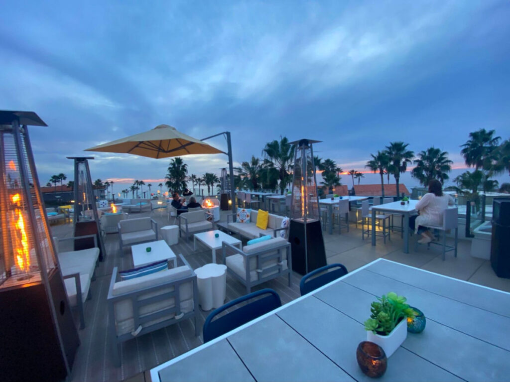 View of cloudy sunset at Tower39 Rooftop Lounge