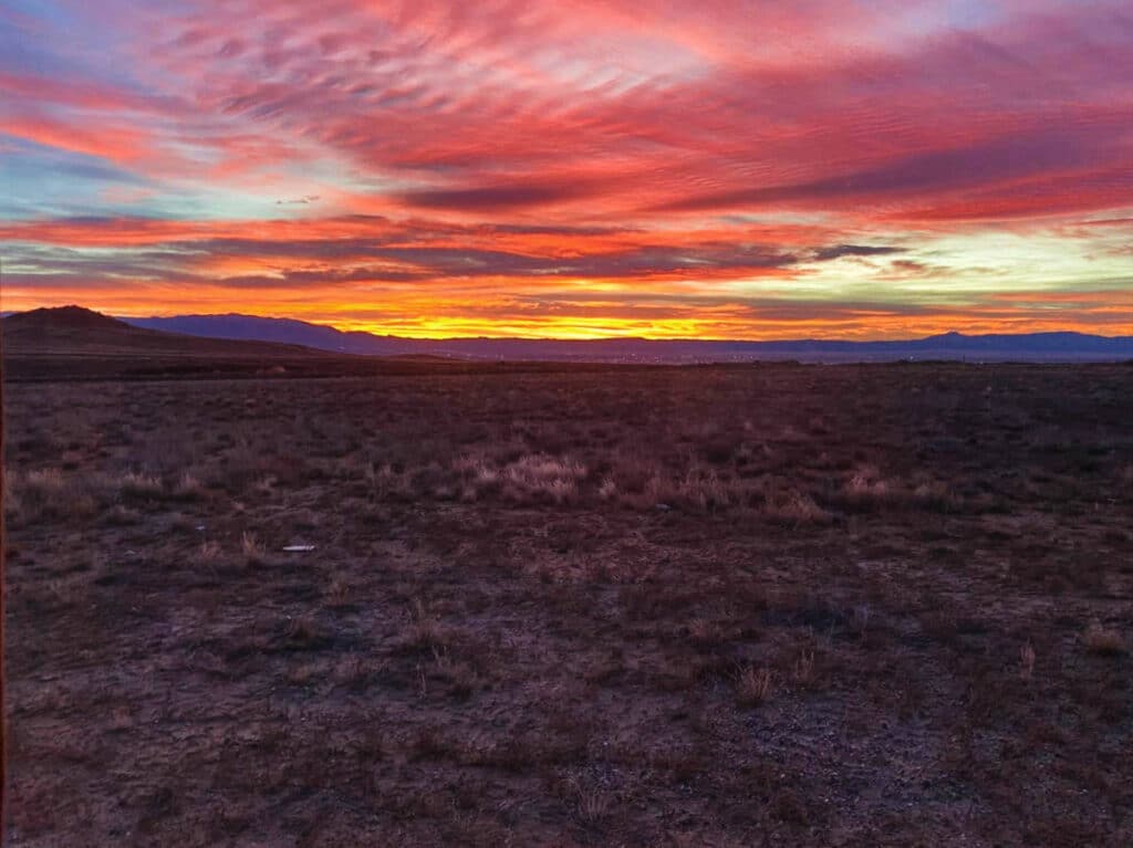 Colorful sky during sunset in Albuquerque