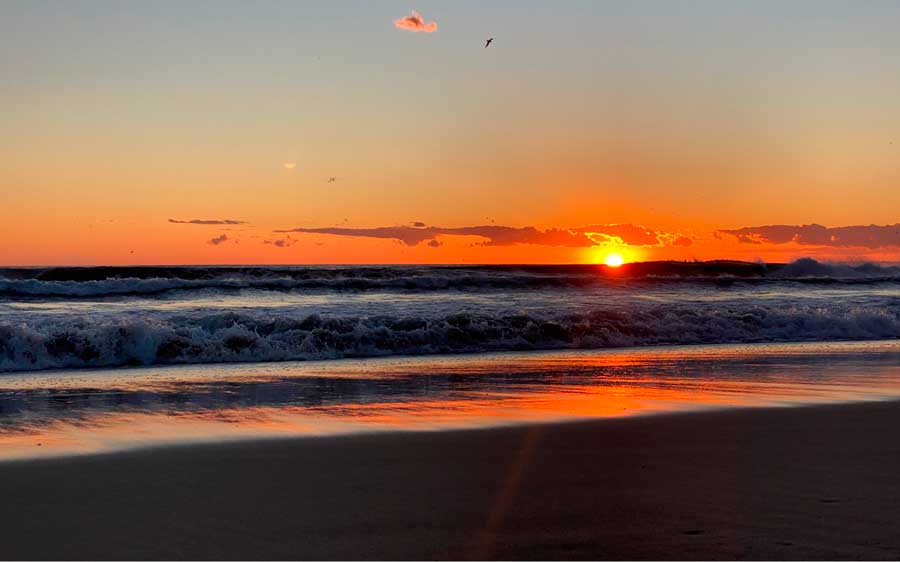Scenic view from Hermosa Beach at sunset
